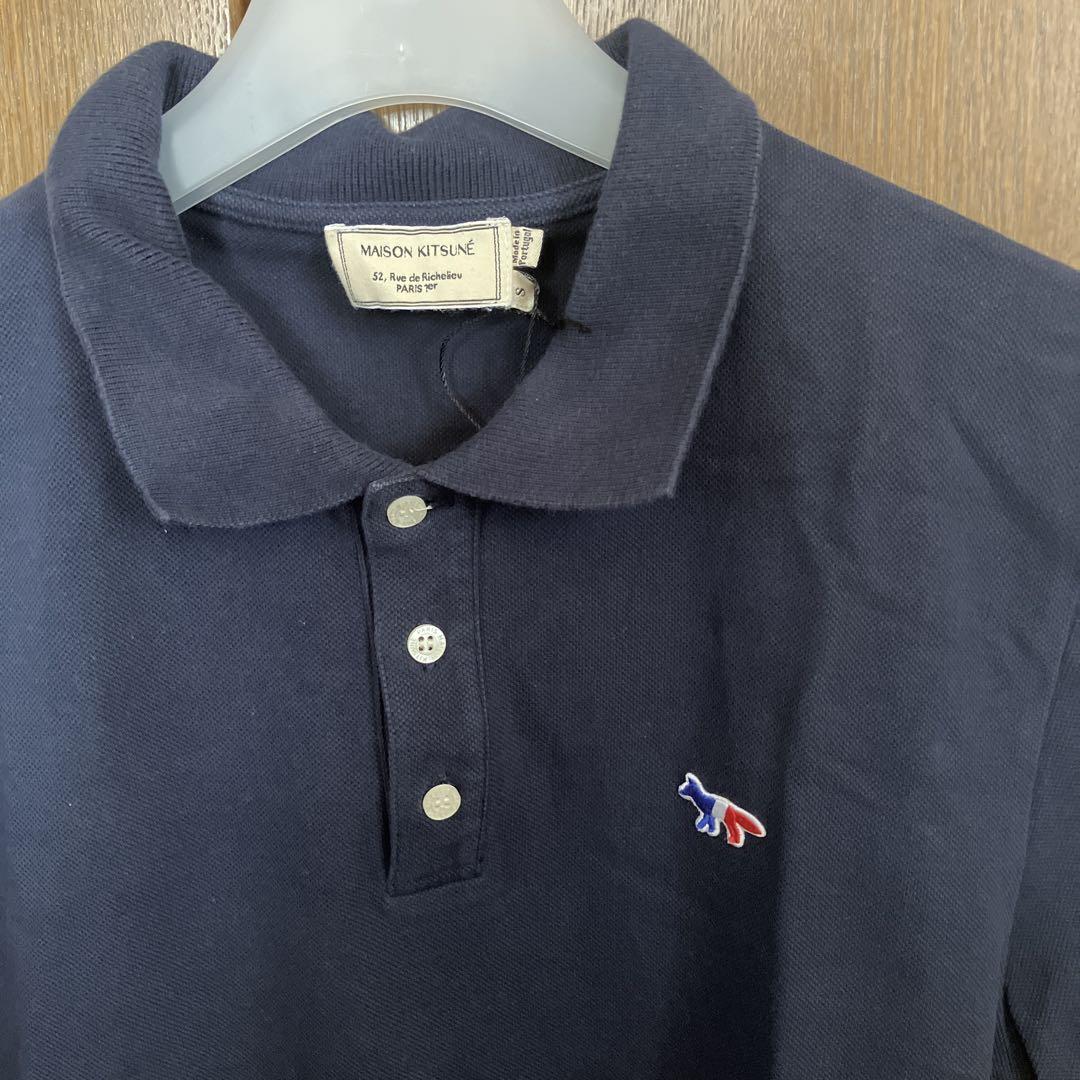 【美品】MAISON KITSUNÉ ネイビー ポロシャツ S
