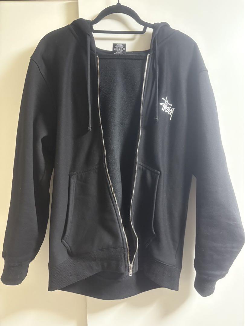 Stussy ブラック ジップパーカー Mサイズ