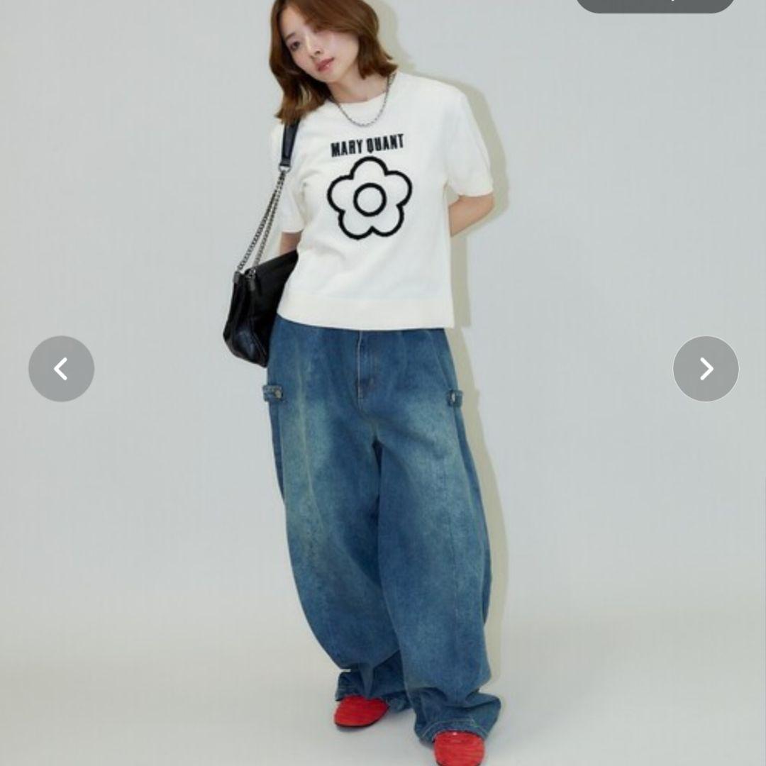 新品　MARY QUANT × PUBLUX相良刺繍 サマーニットTシャツ