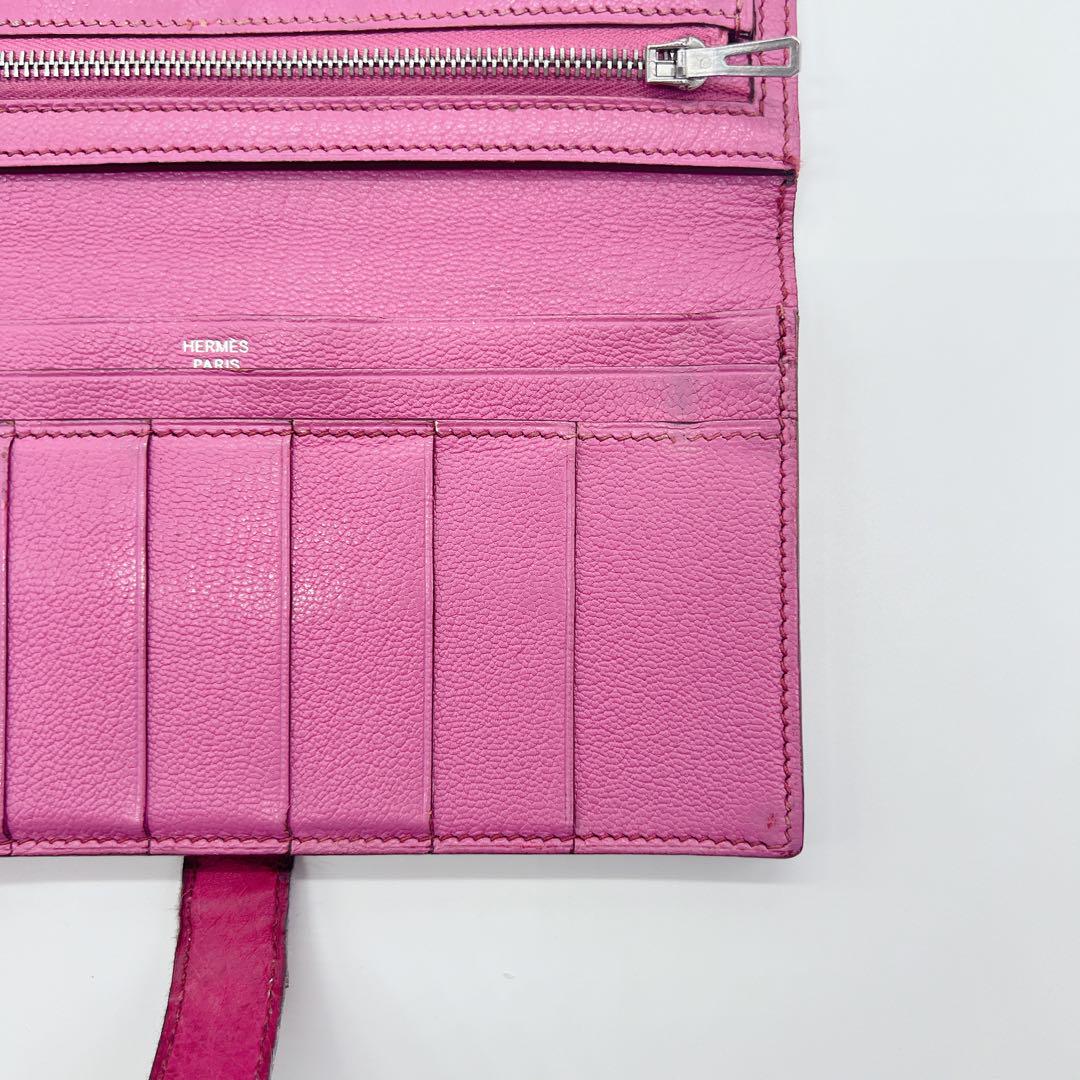 お買得✨エルメス/HERMES 2つ折り　ベアン スフレオーストリッチ本革