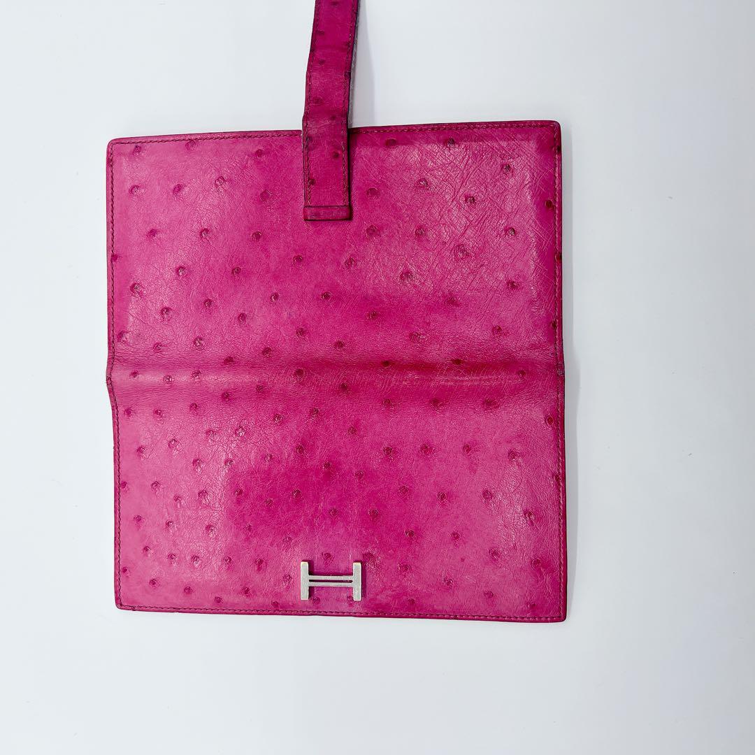 お買得✨エルメス/HERMES 2つ折り　ベアン スフレオーストリッチ本革
