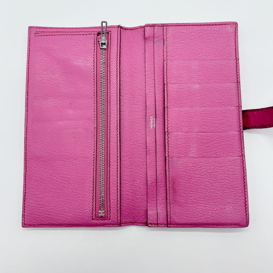 お買得✨エルメス/HERMES 2つ折り　ベアン スフレオーストリッチ本革