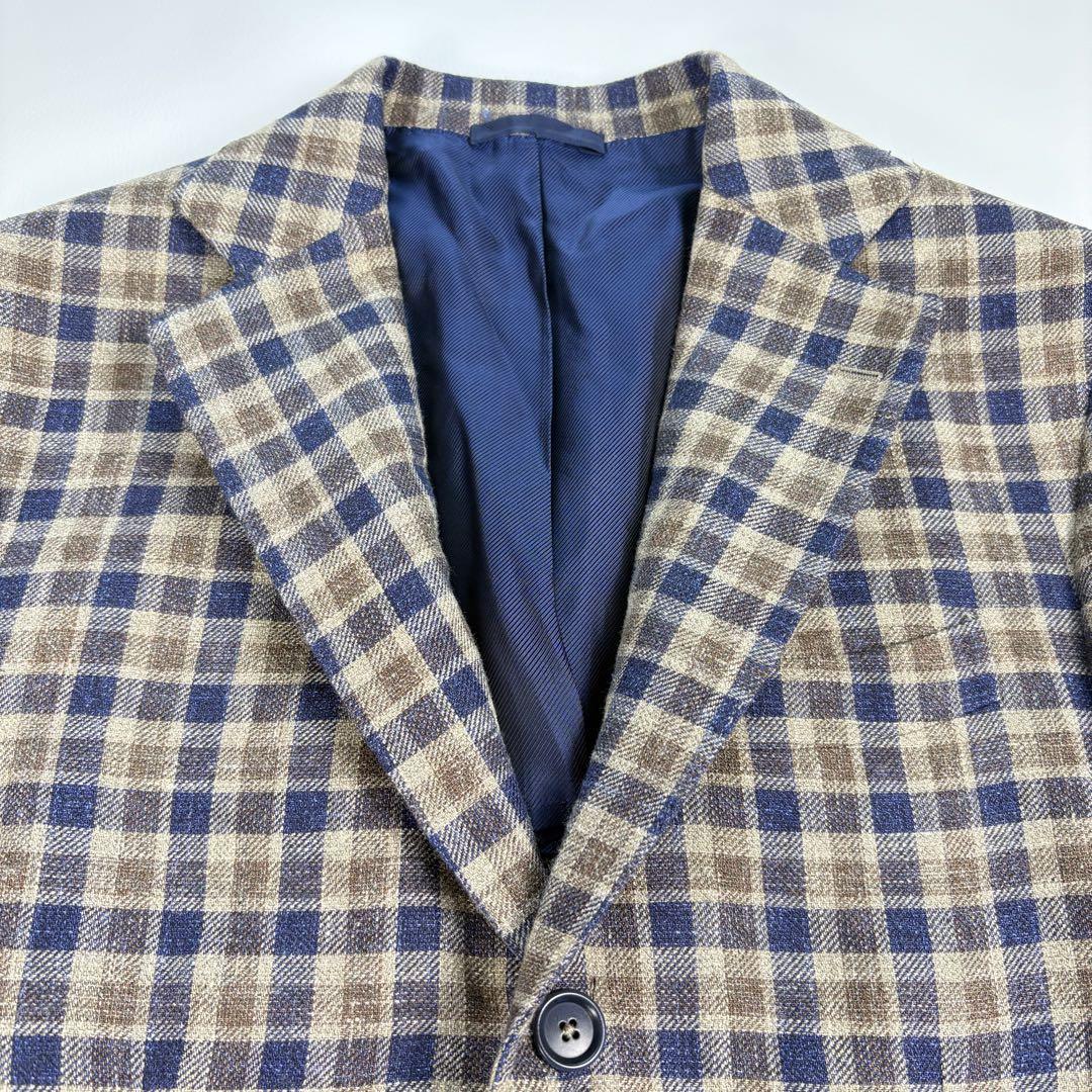 【美品】De Petrillo デペトリロ 麻 リネンジャケット ホワイト 44 美品】De Petrillo デペトリロ 麻 リネンジャケット ホワイト 44