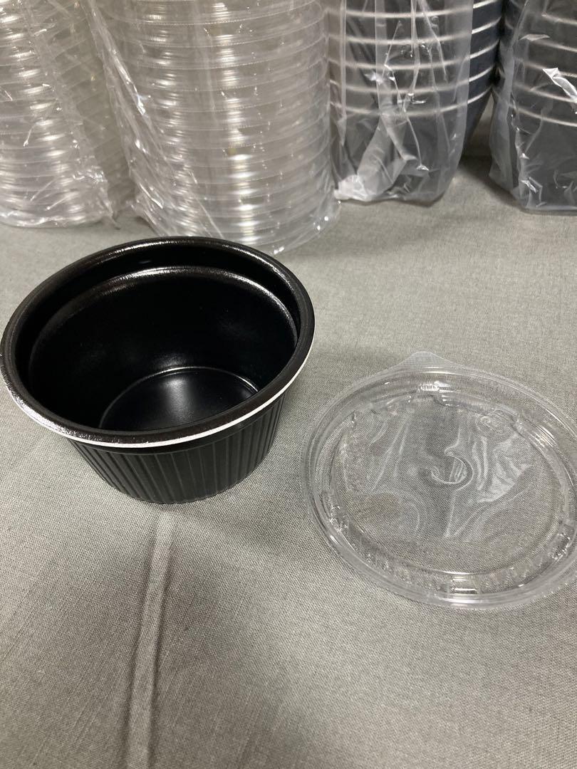 90個 蓋付き使い捨てプラスチックデリ食品保存容器 蓋付き電子レンジ対応