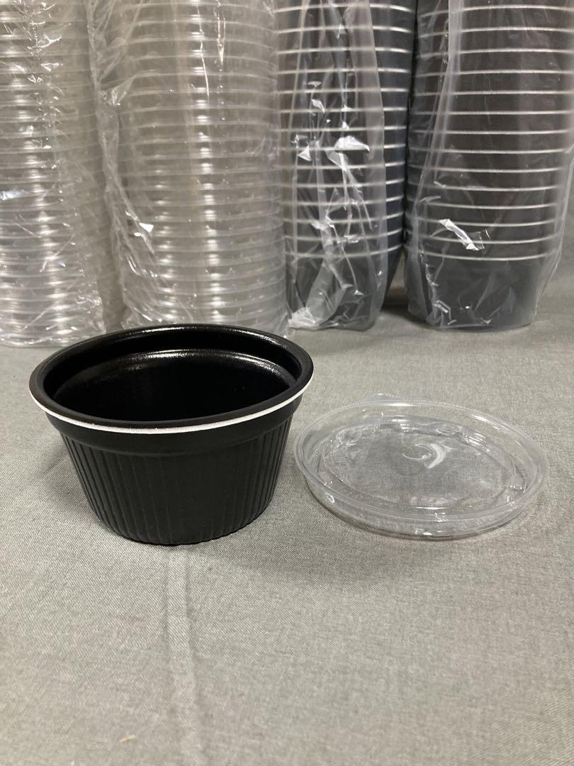 90個 蓋付き使い捨てプラスチックデリ食品保存容器 蓋付き電子レンジ対応