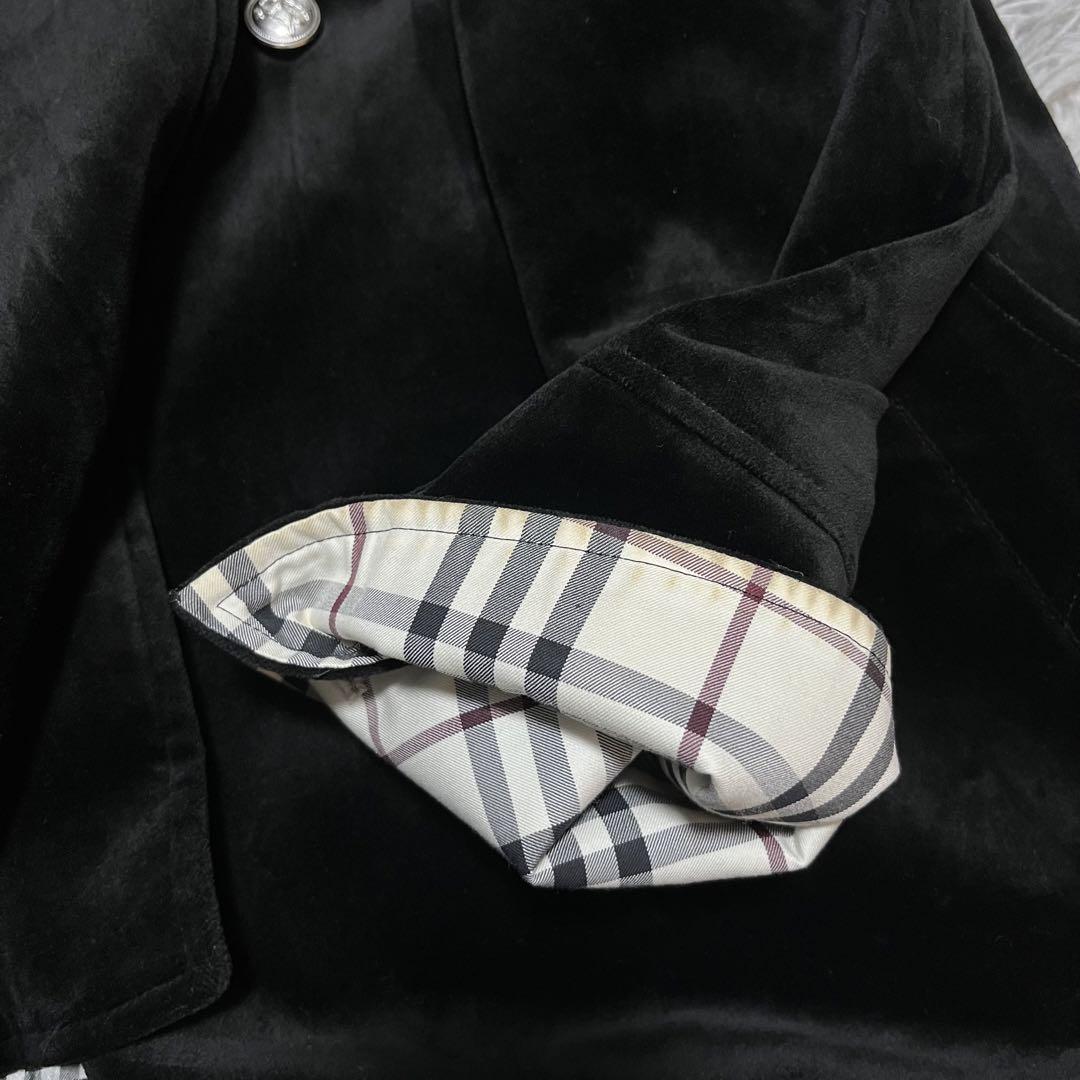 【美品】BURBERRY BLACK LABEL ベロア×銀ボタン