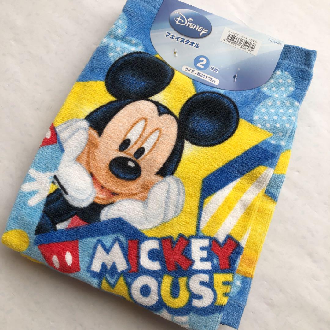 ミッキーマウス　90周年　フェイスタオル　新品　ディズニー　disney 新品】2枚組 ディズニー ミッキーマウス フェイスタオル - メルカリ