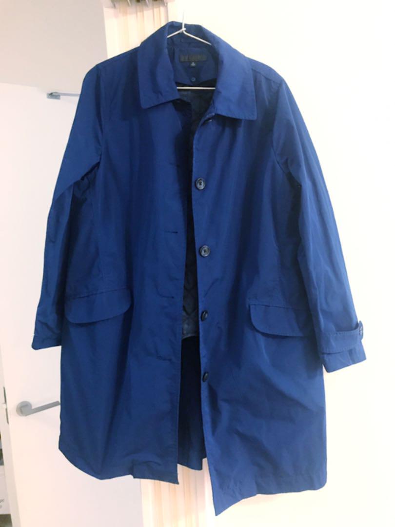ステンカラーコート ライナー付き ブルー XL