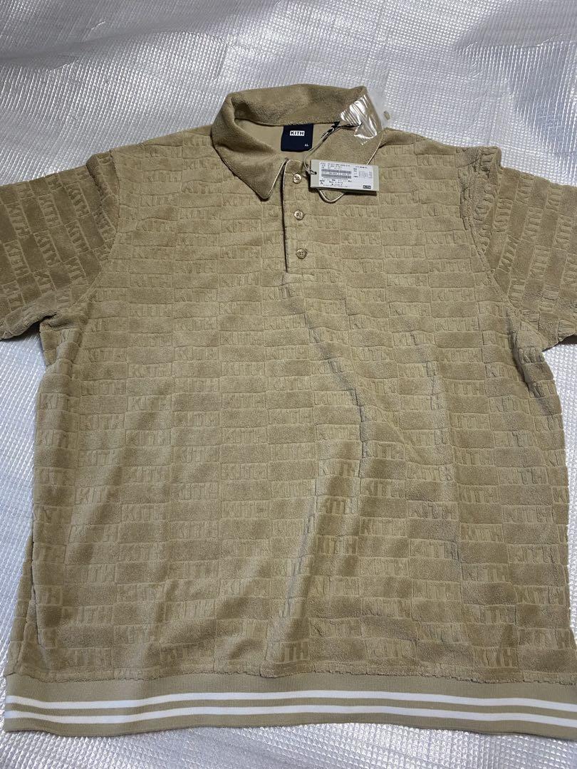 新品　KITH セットアップ　ベージュ　タオル生地 ポロシャツ ショーパンセット