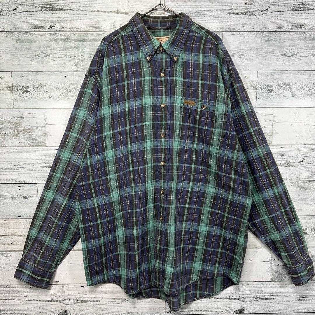 00s Woolrich ウーリッチ BDチェック柄長袖シャツ ビッグシルエット
