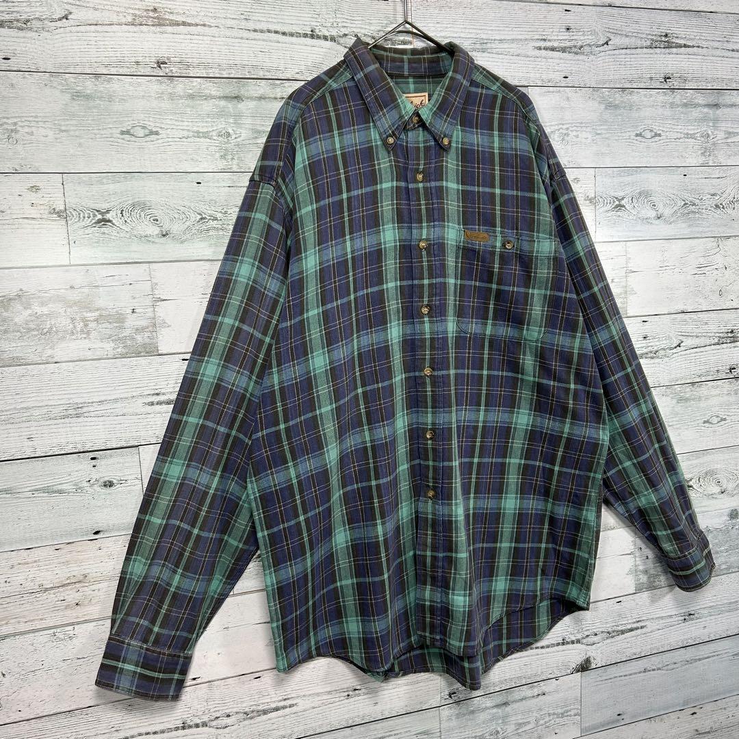 00s Woolrich ウーリッチ BDチェック柄長袖シャツ ビッグシルエット