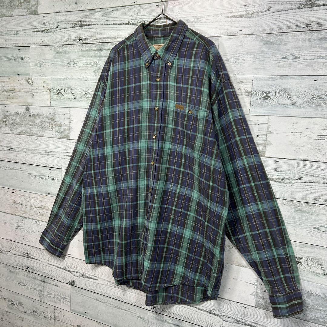 00s Woolrich ウーリッチ BDチェック柄長袖シャツ ビッグシルエット