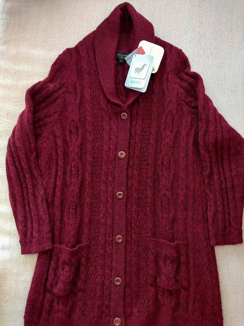 美品　IFER Knitwear アルパカ100% セーター　ペルー製　カウチン IFER Knitwear ストライプ ニットセーター Lサイズ アルパカ - メルカリ