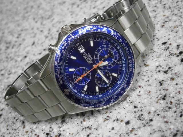 SEIKO クロノグラフ　クォーツ　稼働品 訳あり セイコー パイロット クロノグラフ メンズクオーツ 稼働
