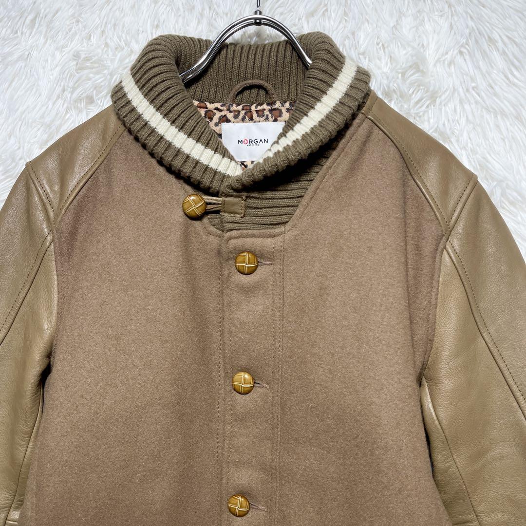 M MORGAN HOMME 本革 レザー スタジアム ジャケット
