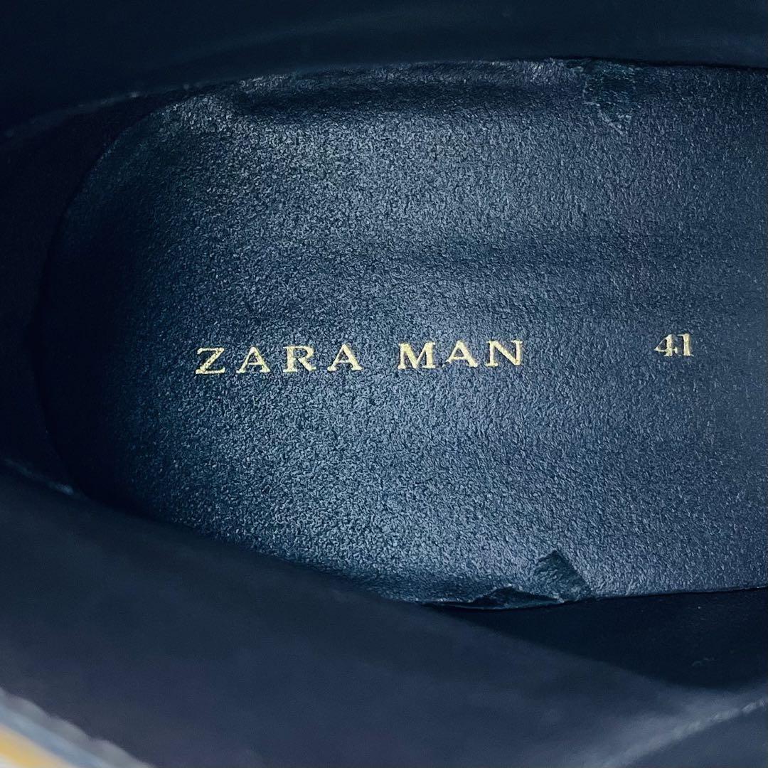 極上美品✨ZARA ザラ レザー ミドルカット スエードジップ 茶色 42 完売