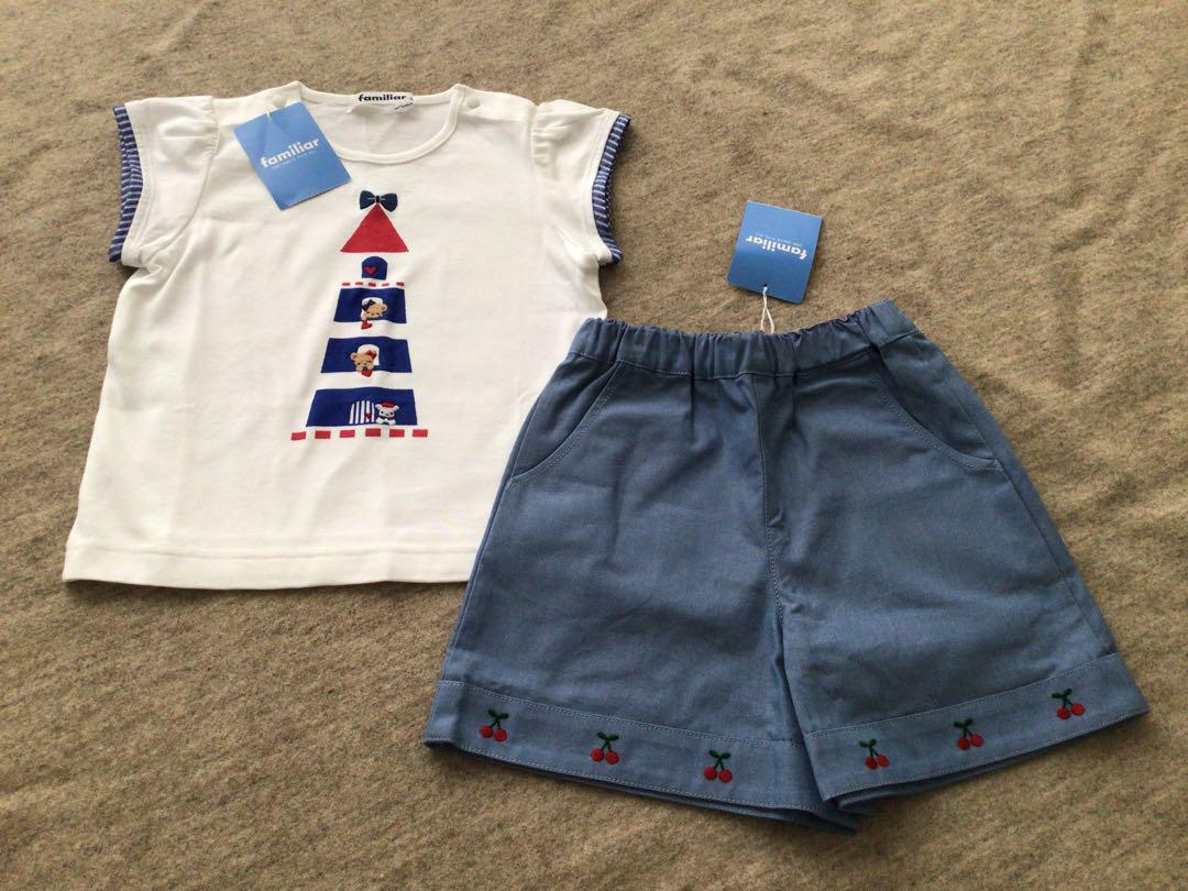【新品】ファミリア　2点セット　Tシャツ　ショートパンツ　90