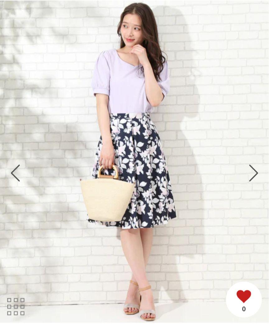 《美品》ROPÉ PICNIC フラワープリントタックスカート