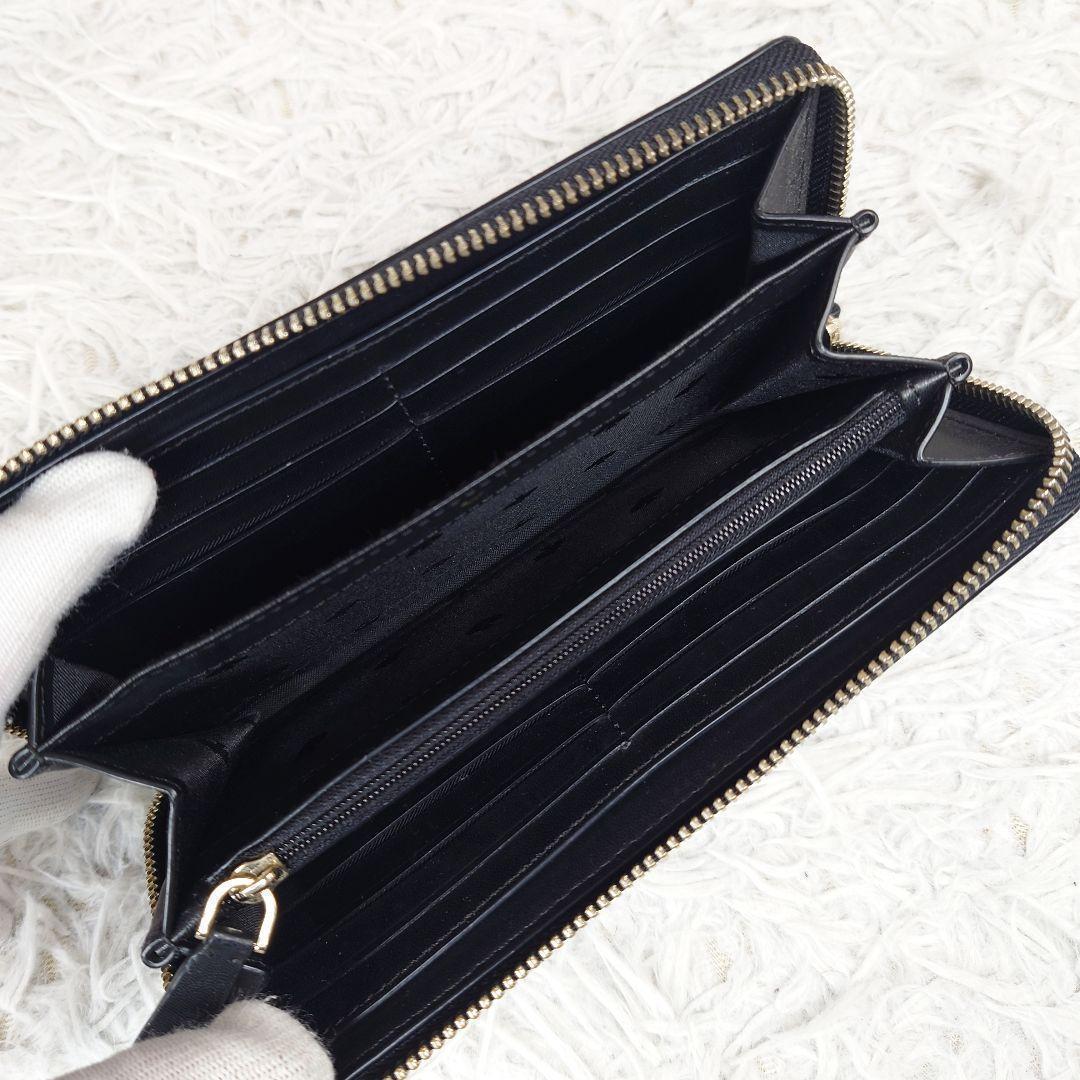 美品　ケイトスペード　長財布　サフィアーノ　ラウンドファスナー　黒　ゴールド金具 美品 ケイトスペード 長財布 サフィアーノ ラウンドファスナー