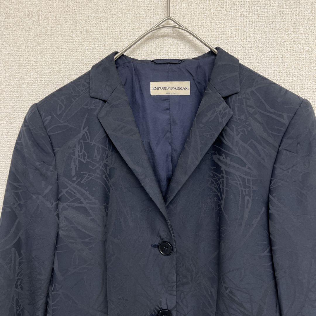 祝開店！大放出セール開催中 エンポリオアルマーニ 総柄 幾何 ネイビー テーラードジャケット ジャケット・アウター
