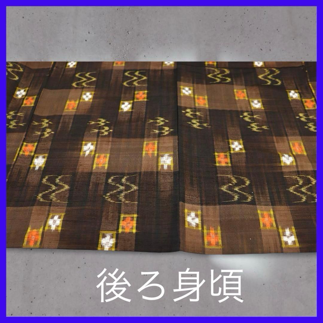 m5006★ 着物淡雪 ★ 単衣　正絹　紬織物　琉球絣