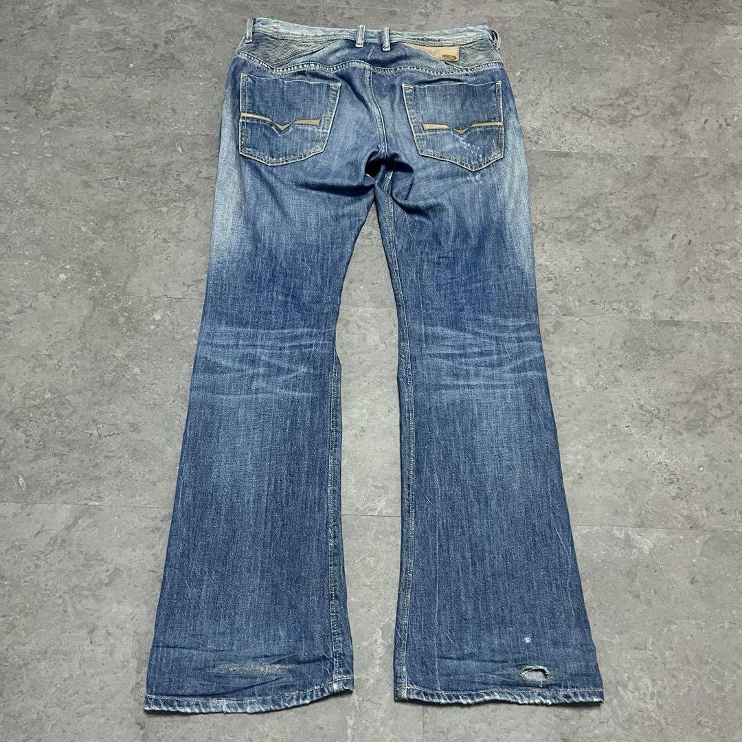 パンツ 00s archive DIESEL flare denim damage