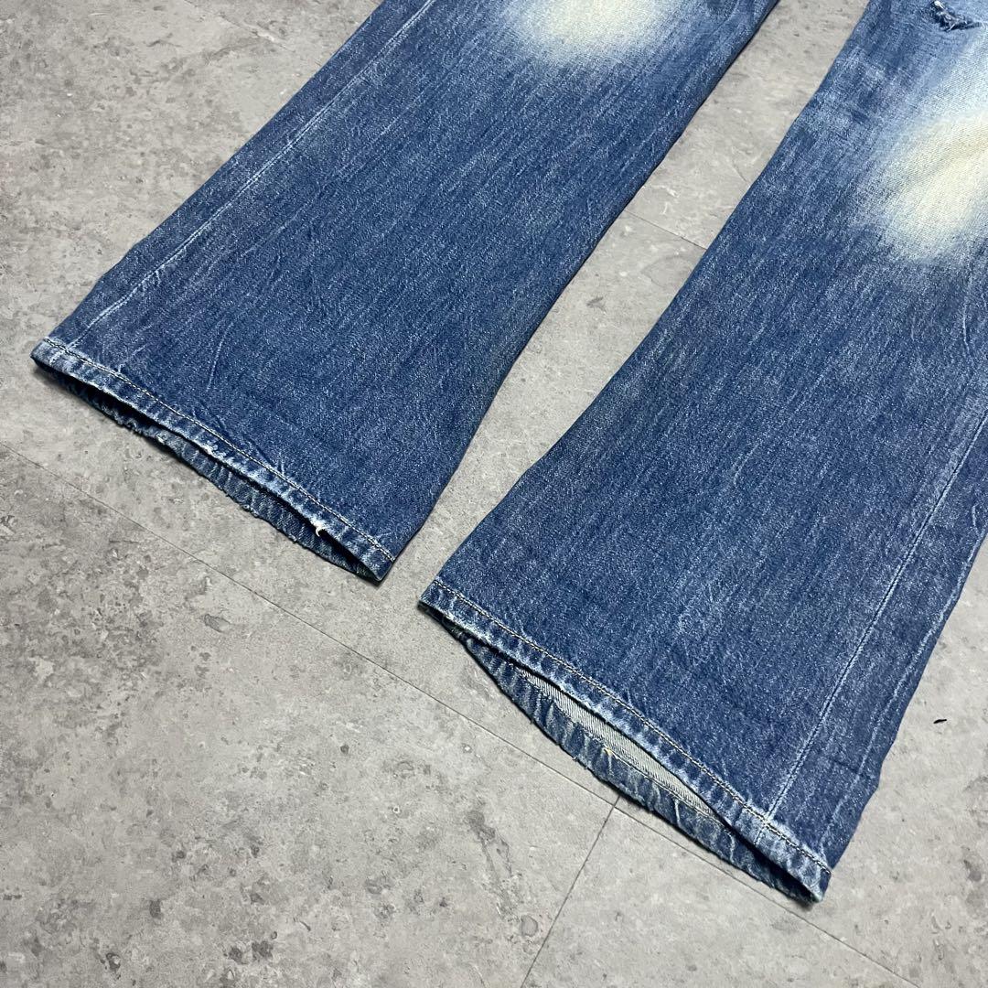 パンツ 00s archive DIESEL flare denim damage