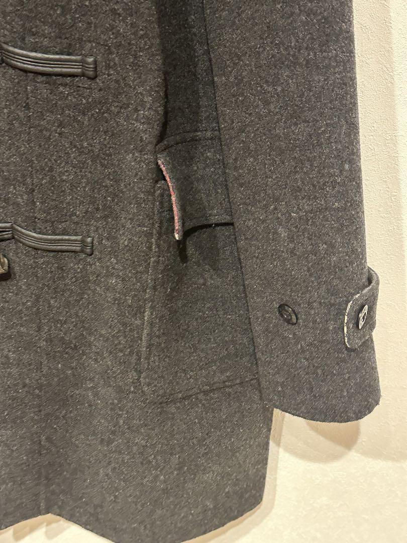 バーバリー ブラックレーベル BURBERRY ダッフルコート 無地 グレー