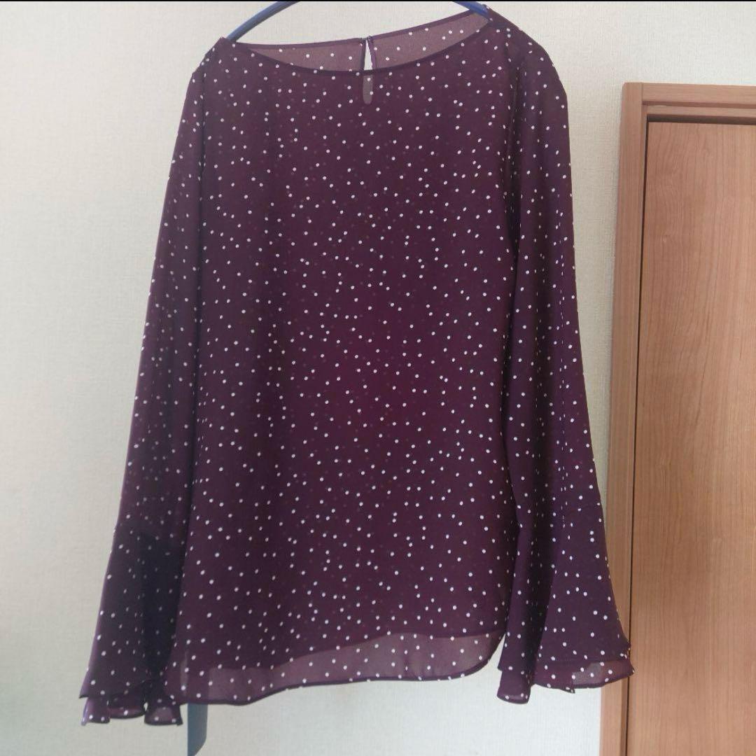 新品同様★icb ドットブラウス