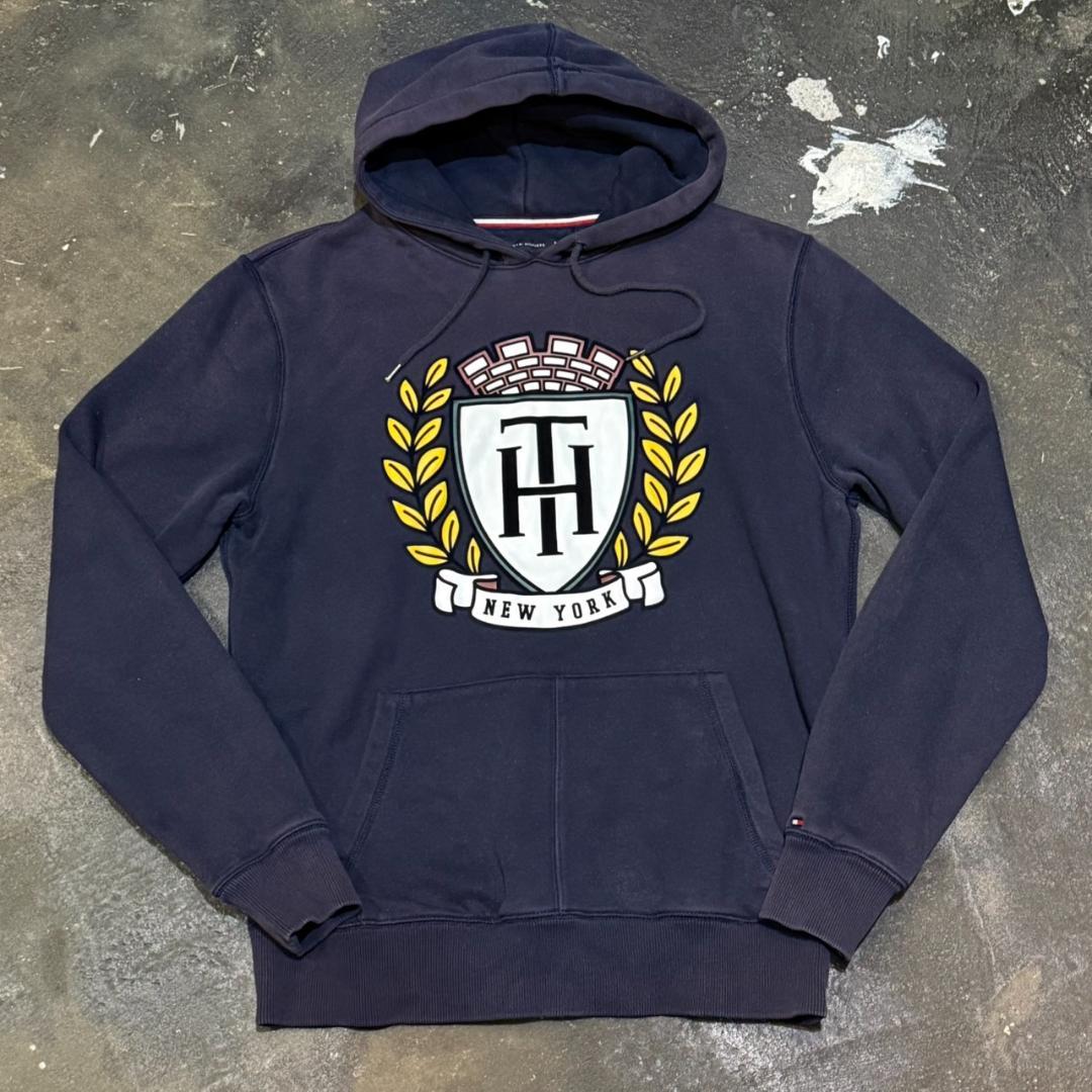 00s TOMMY HILFIGER フェード 茄子紺 スウェットフーディー L
