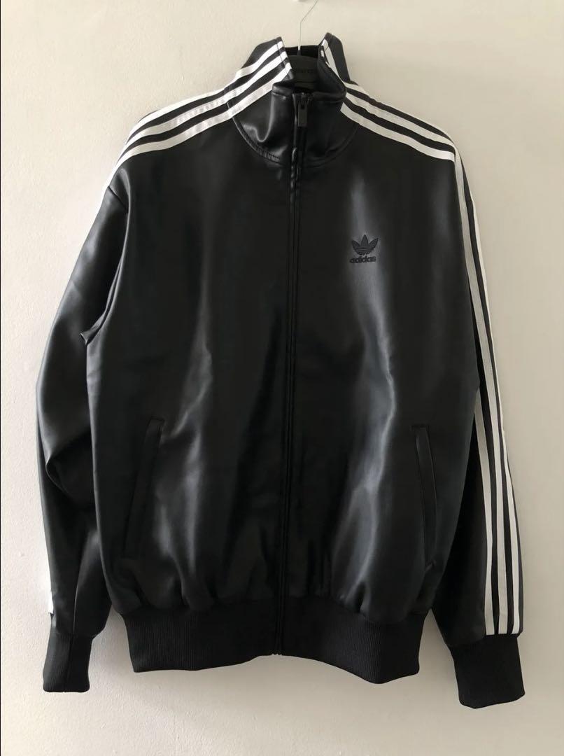 adidas フェイクレザートラックジャケット Mサイズ KPOPアイドル着用