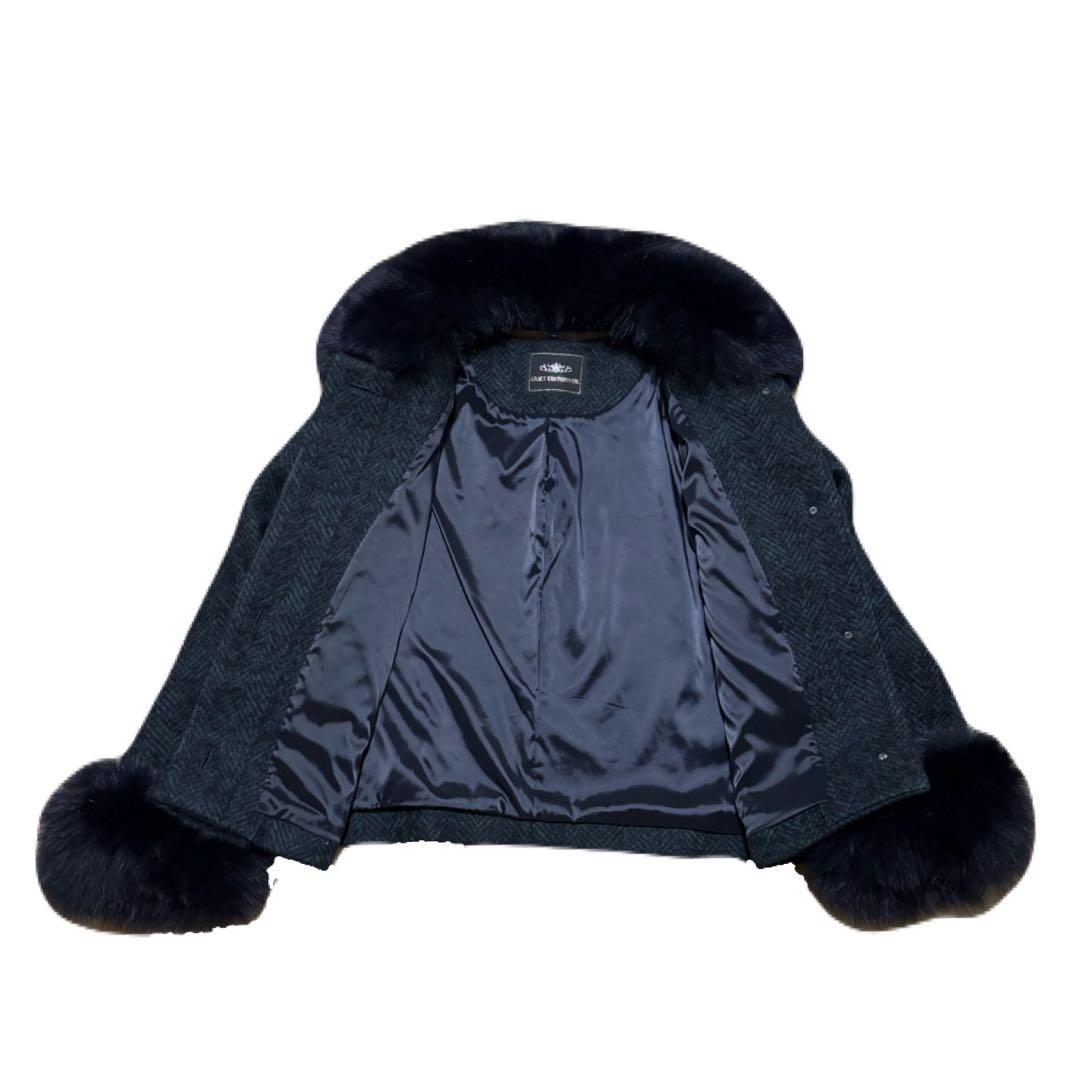 GRACECONTINENTAL モヘア ツイード ジャケット フォックスファー GRACECONTINENTAL モヘア ツイード ジャケット フォックスファー