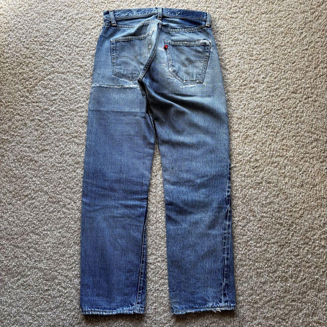 【60s】 Levi's 501 BIGE 後期 足長R ボタン裏6 グランジ