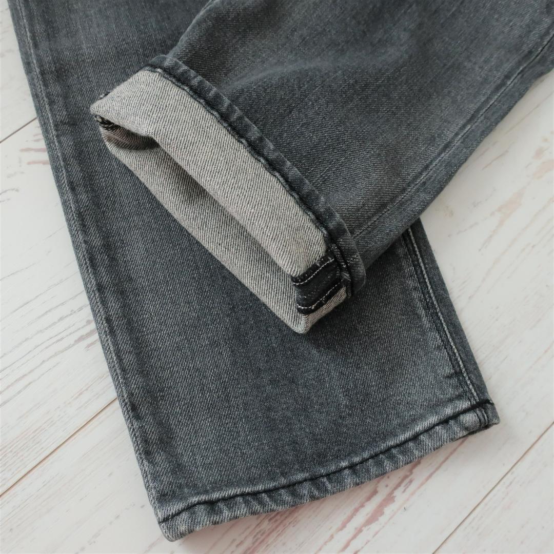 未使用 EMPORIO ARMANI ロゴ ストレッチ ジーンズ グレー W30