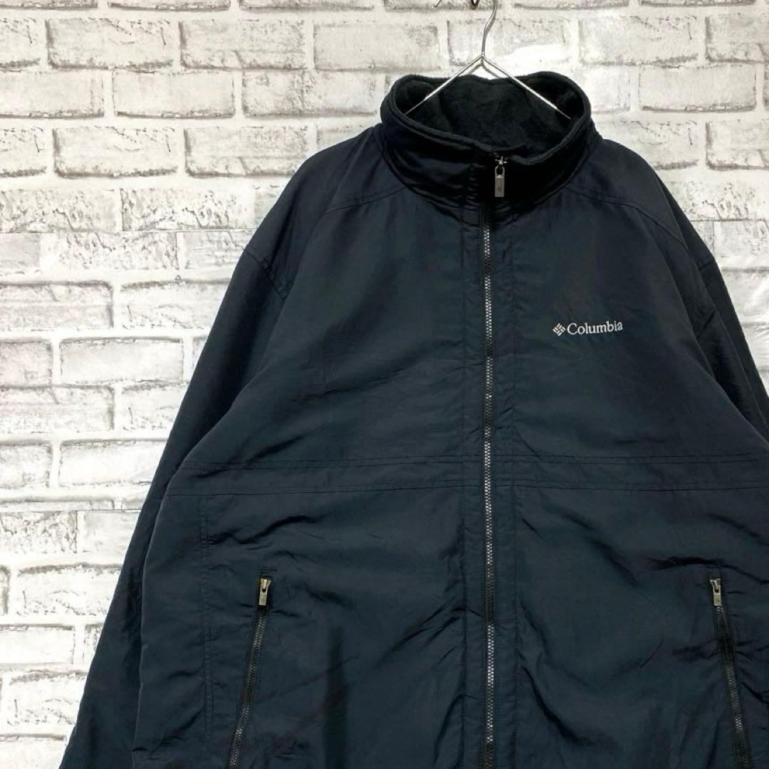 コロンビア　マウンテンパーカー中綿　ブラック2XL ロゴ刺繍アウトドア1006