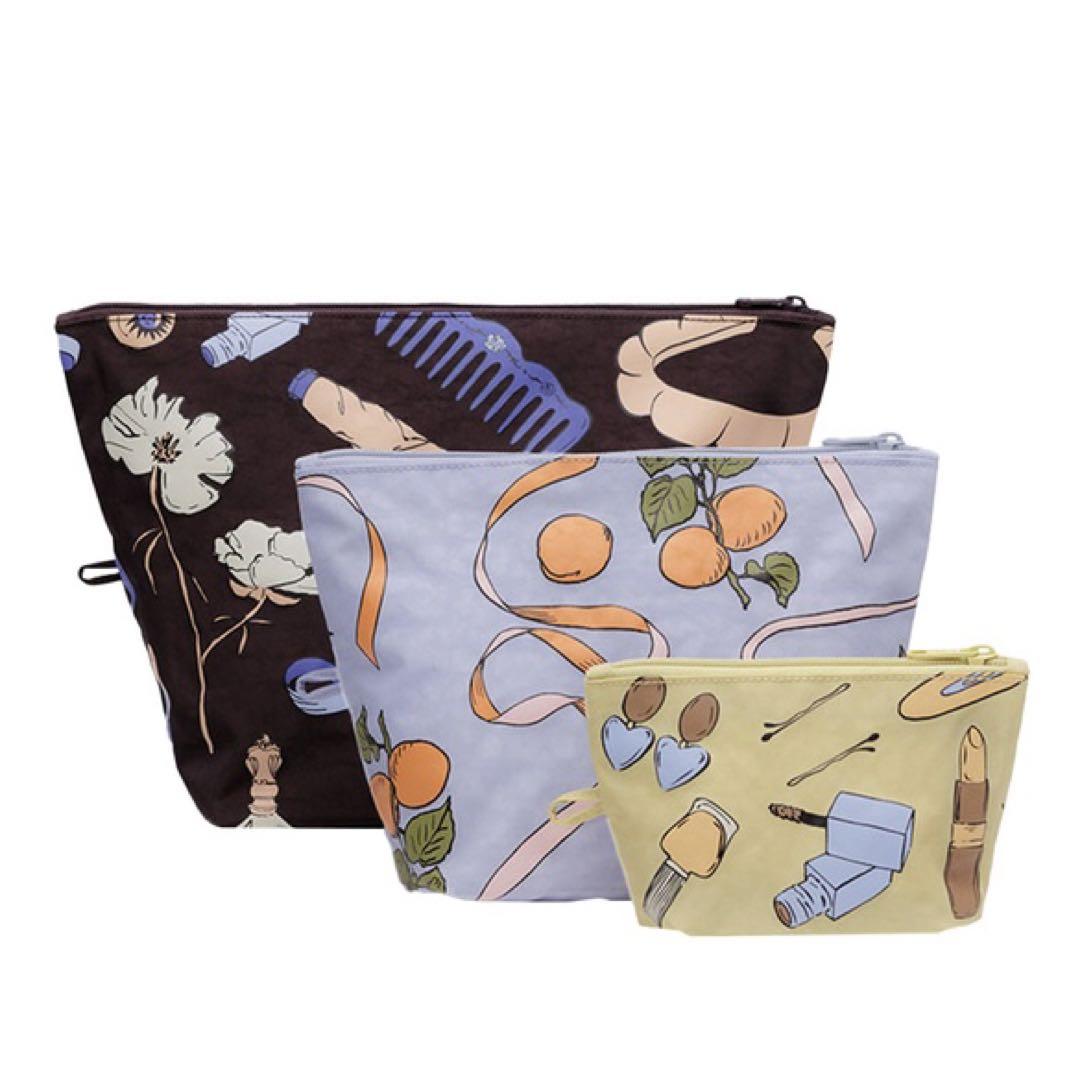 【お1人様1点限り】 バグゥ新品FLAT 2025新作BAGGU POUCH ポーチ3点 SET バッグ