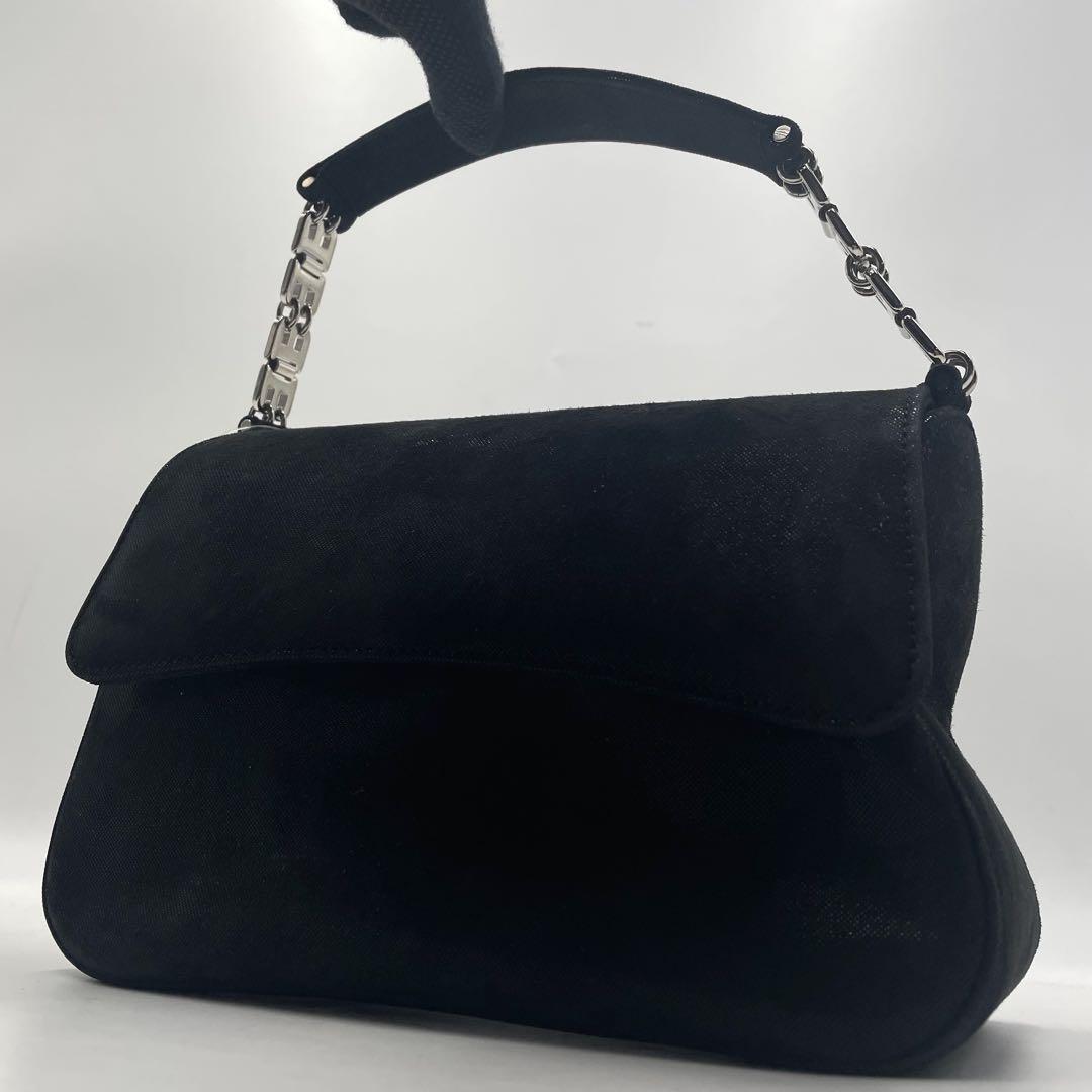 【極美品】バリー　アクセサリーポーチ　B金具　チェーン　キャンバス　ブラック