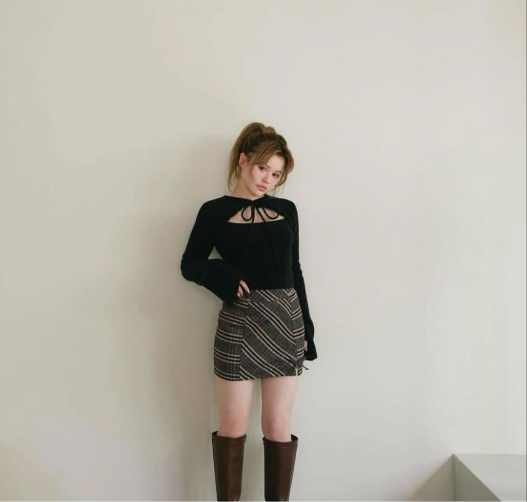 【ゆーか】ANDMARY check mini skirt Sサイズ