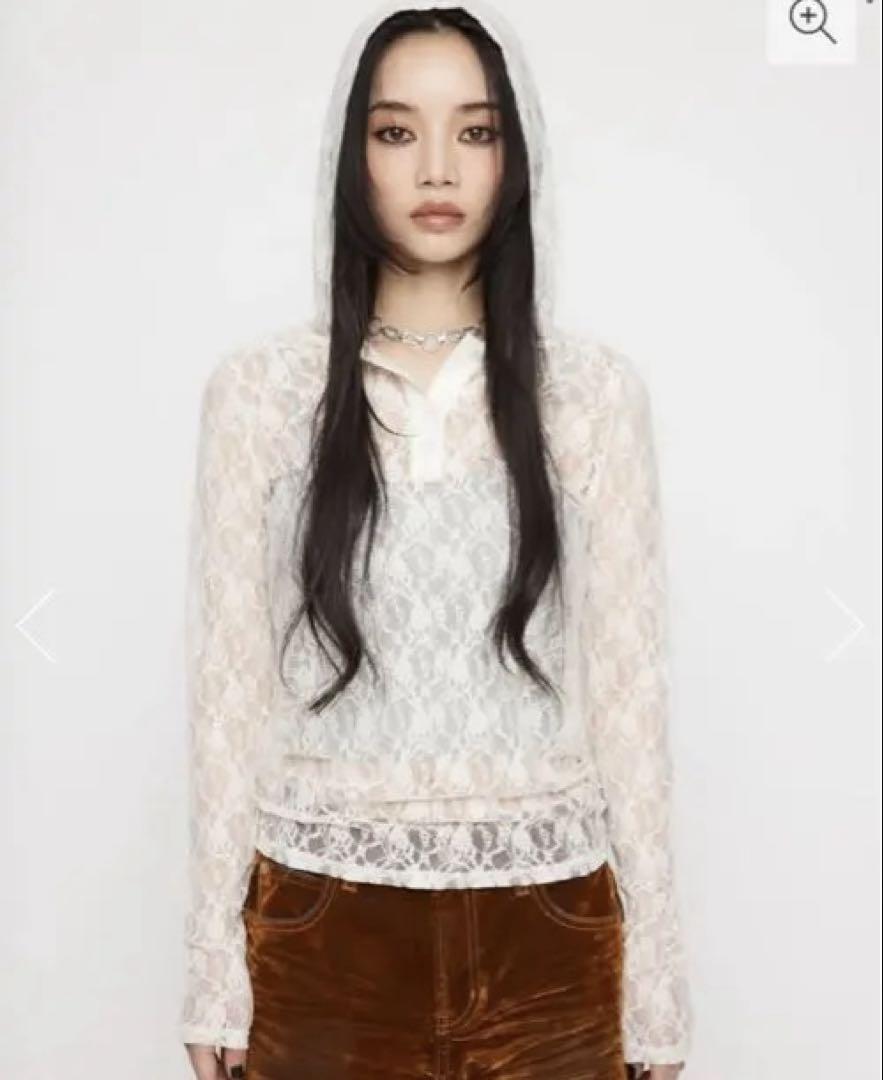 FLOR LACE HOODIE トップス