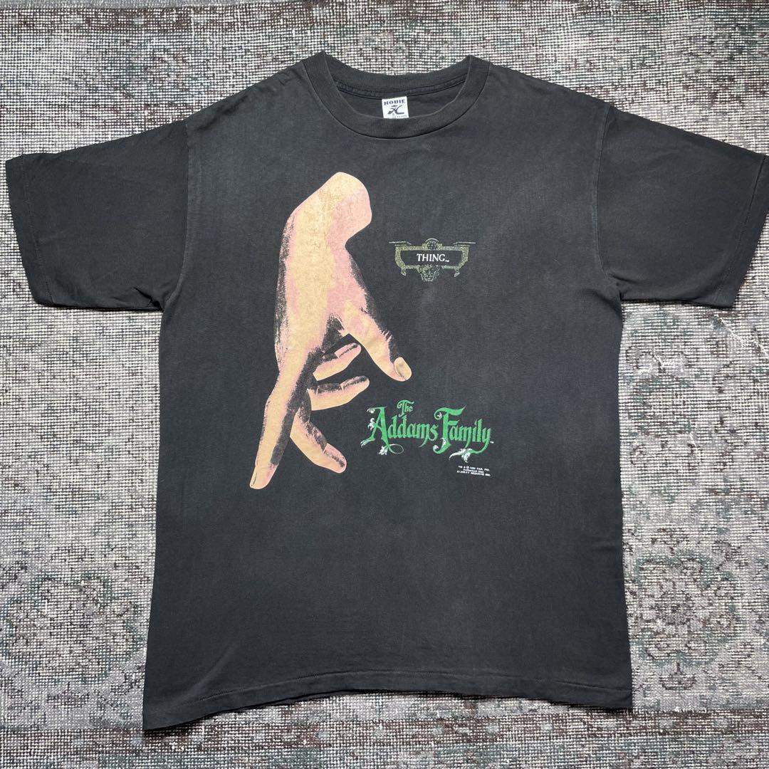 ヴィンテージ　アダムスファミリー　ハンド　ムービー　ホラーコメディ　Tシャツ　黒