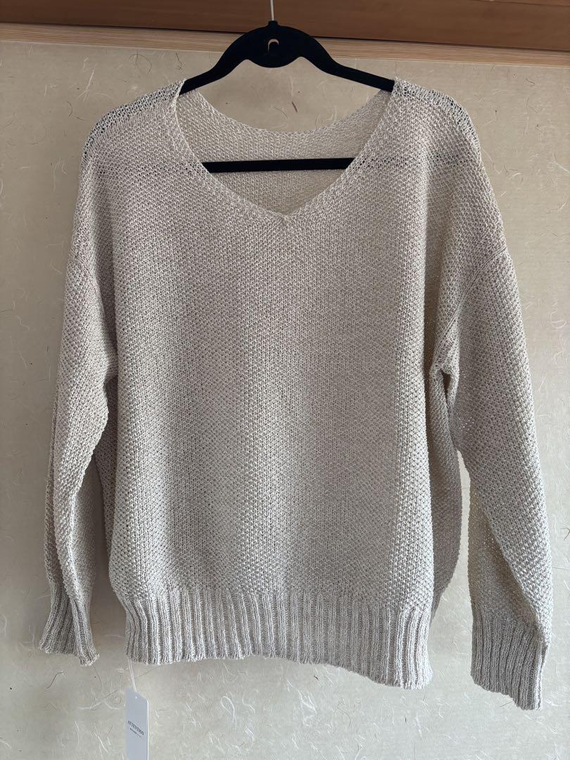 Spick and Span ペーパーヤーン2WAYルーズプルオーバー　ベージュ