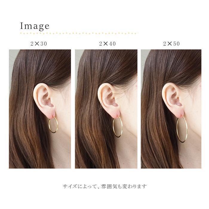 K18 本物 刻印入り ⋈♡* ゜ 84QVW-m87370104744 18金 2×30mm フープピアス 日本製 国産超激安