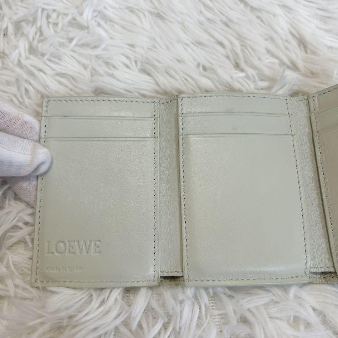 極美品 ロエベ トライフォールド バーティカルウォレット 三つ折り 財布