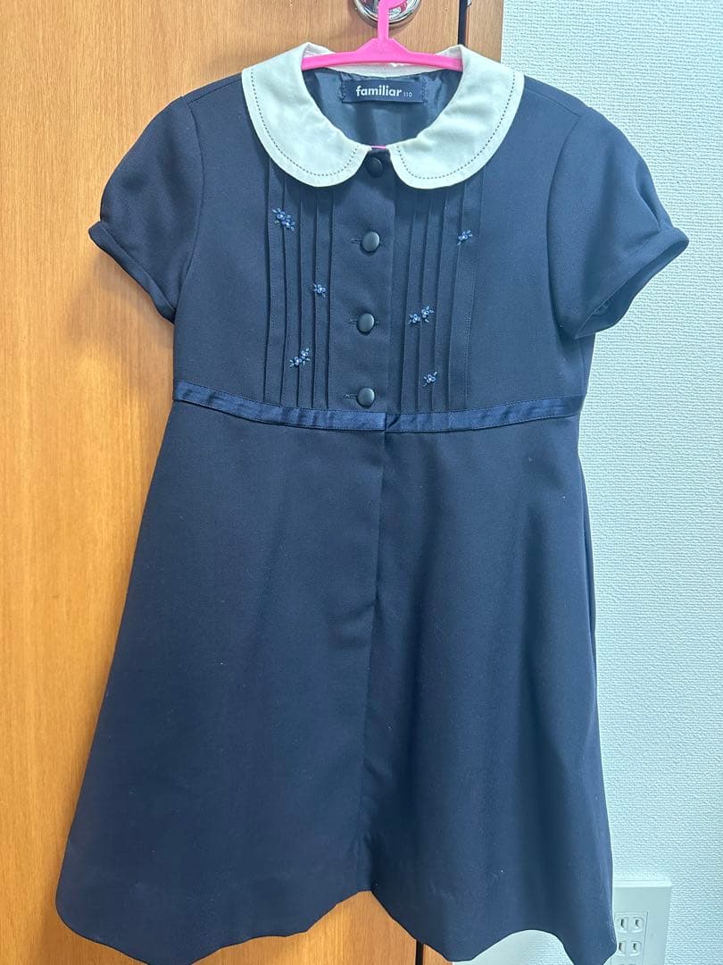 【美品】ファミリア　お受験　入園式　ワンピース　110
