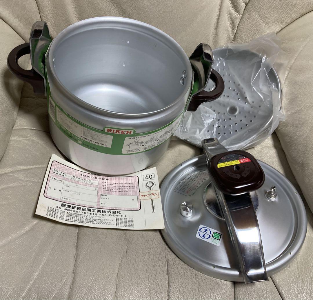 新品未使用　理研圧力鍋　RK-60 6L 一升炊　昭和レトロ