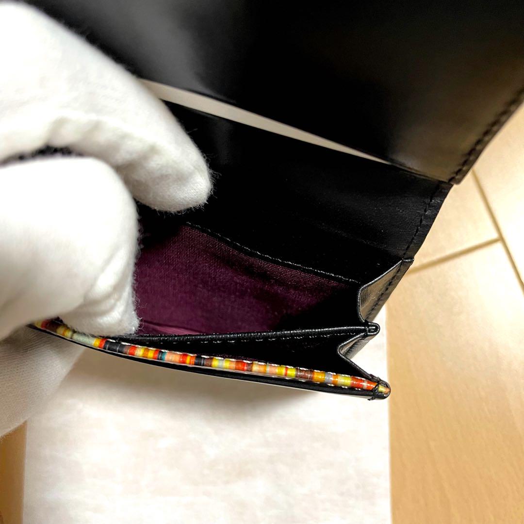 Paul Smith  名刺入れ　オールドレザー　極美品　ブラック　カードケース