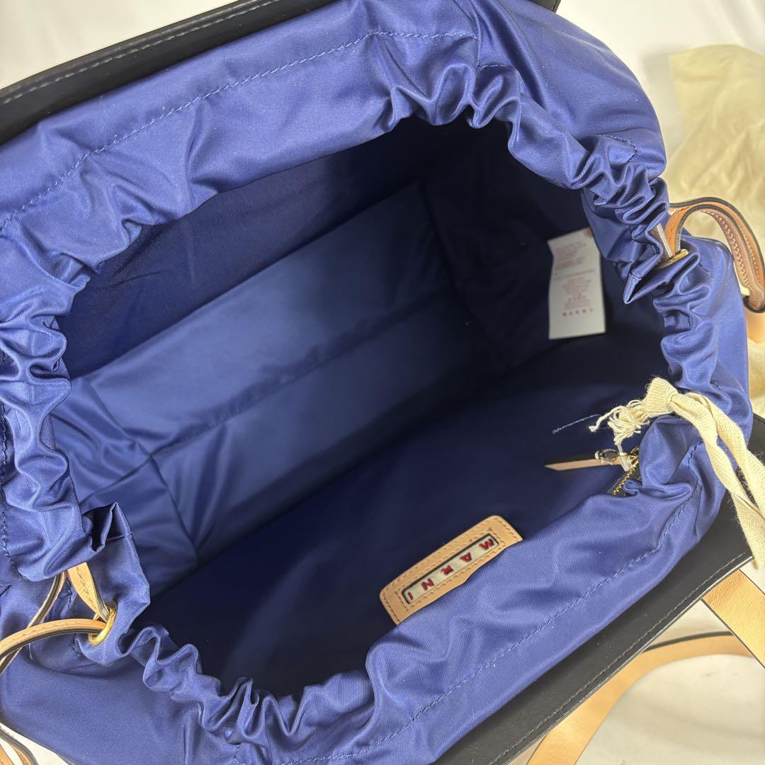 マルニ トートバッグ 本革 ラージ A4 GUSSET ガセット ベージュ系