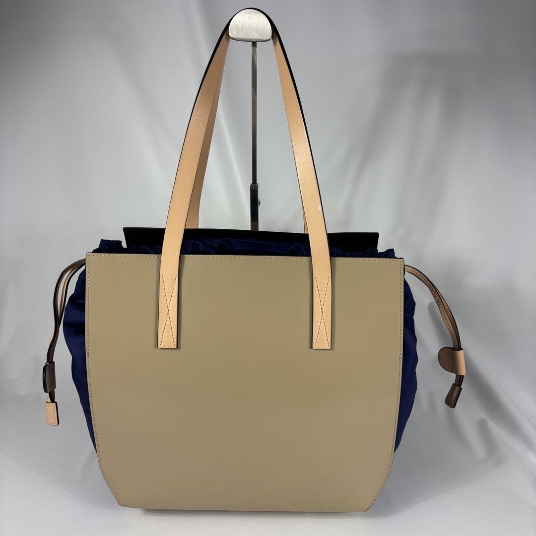 マルニ トートバッグ 本革 ラージ A4 GUSSET ガセット ベージュ系