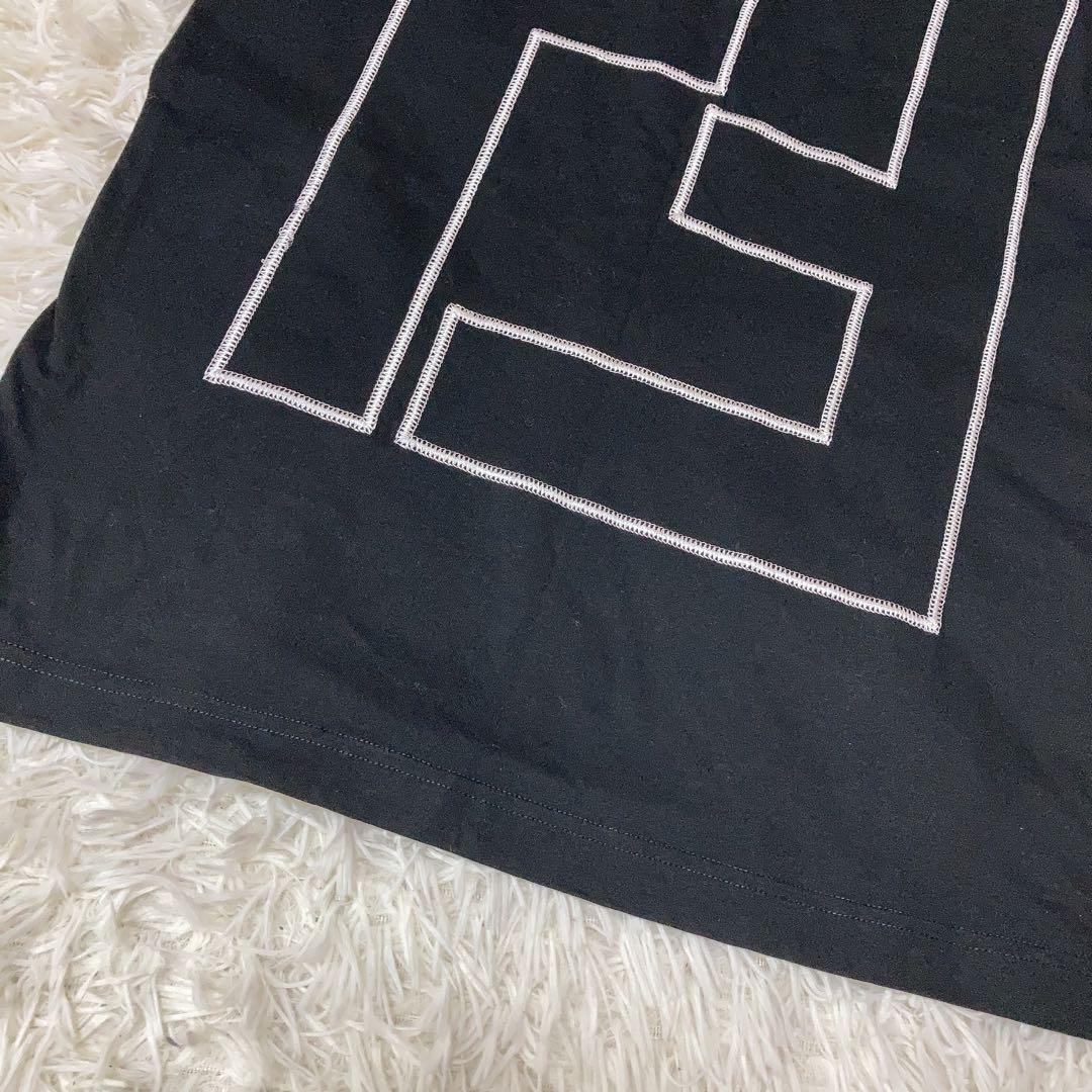 FENDI フェンディ ロゴ刺繍 ビックロゴ ズッカ Tシャツ 半袖 ブラック