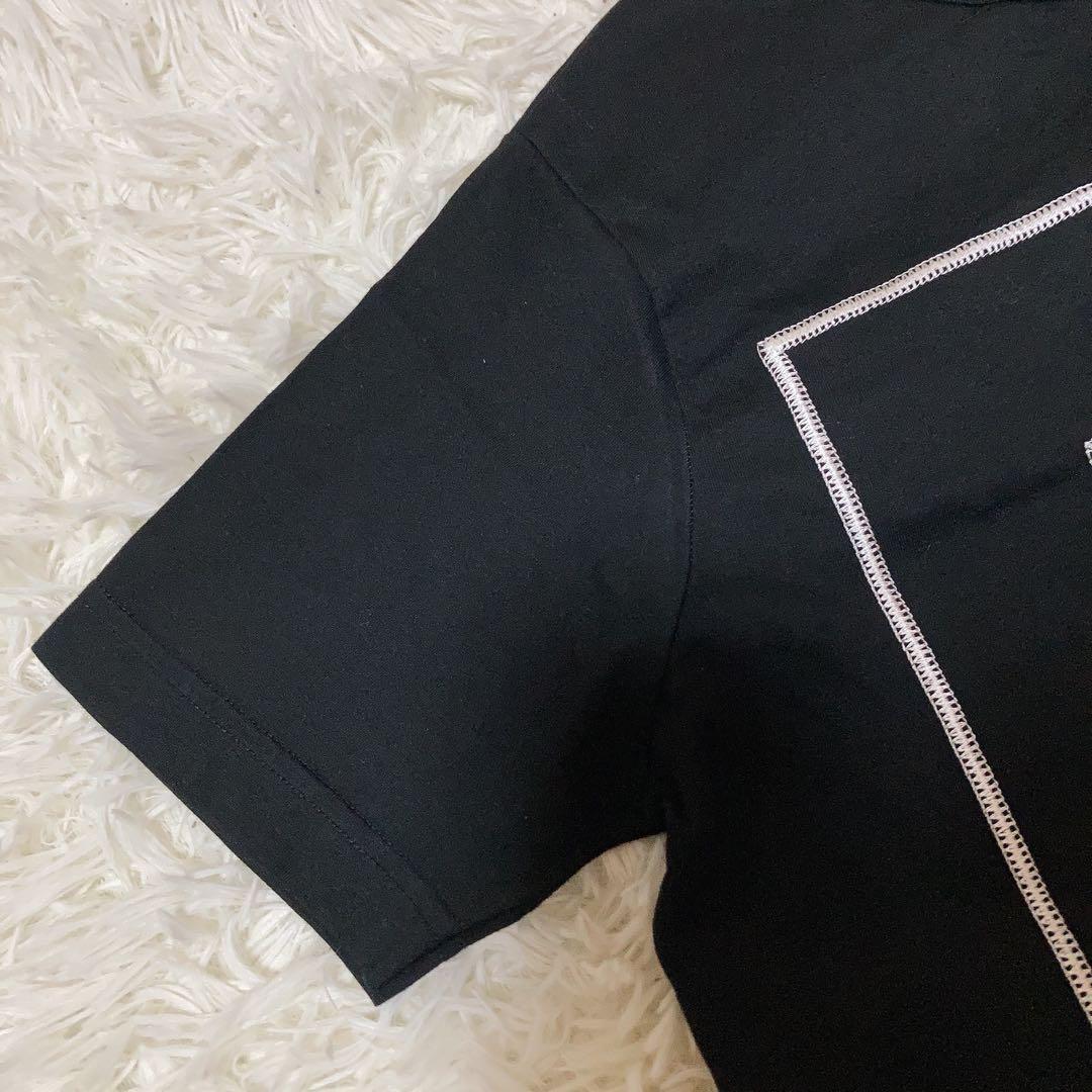 FENDI フェンディ ロゴ刺繍 ビックロゴ ズッカ Tシャツ 半袖 ブラック